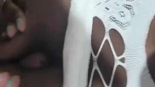 A hot masturbation with the breasts young bbw