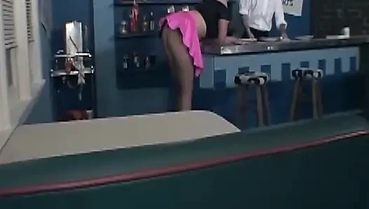 Busty MILF Gets Pounded Hard Over Bar Counter