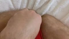 Orgasmo da próstata em lingerie vermelha com aneros helix