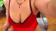 sexy  whit red dress