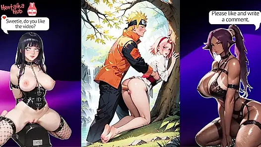 2d хентай, подборка с горячей сучкой Sakura из аниме Naruto