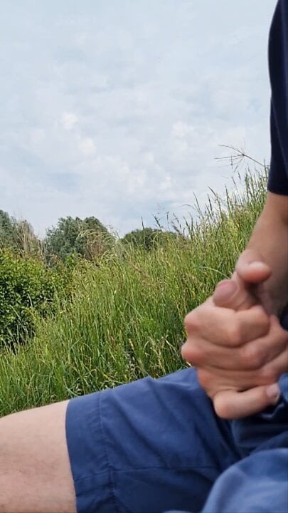 Jerking off in nature