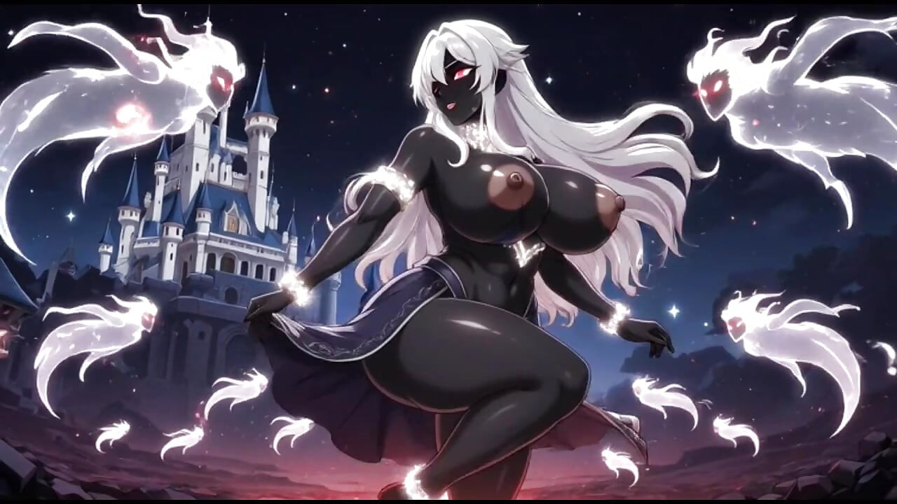 فتاة ساحرة مظلمة ترقص في قلعتها (Ai Animation)