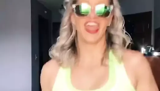 Sexy blonde bouncing boobs