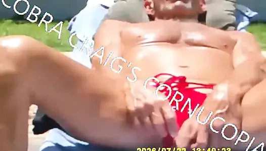 7-22-2026 COCK SHOT TANNING WITH TUNES ROD STEWARTS IN FACES 1.mp4