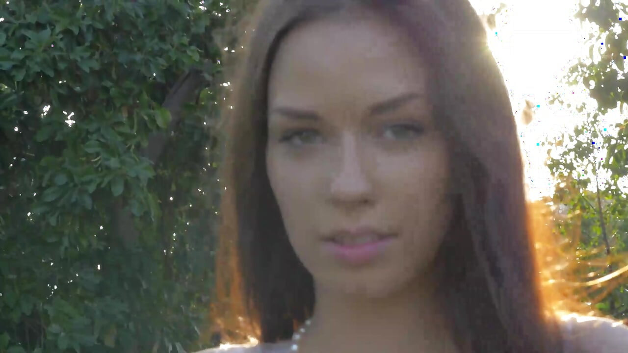 Nasty cute young girl loves to masturbate outdoor