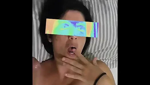 brunette wife sucks cock, do handjob until receives cum In mouth