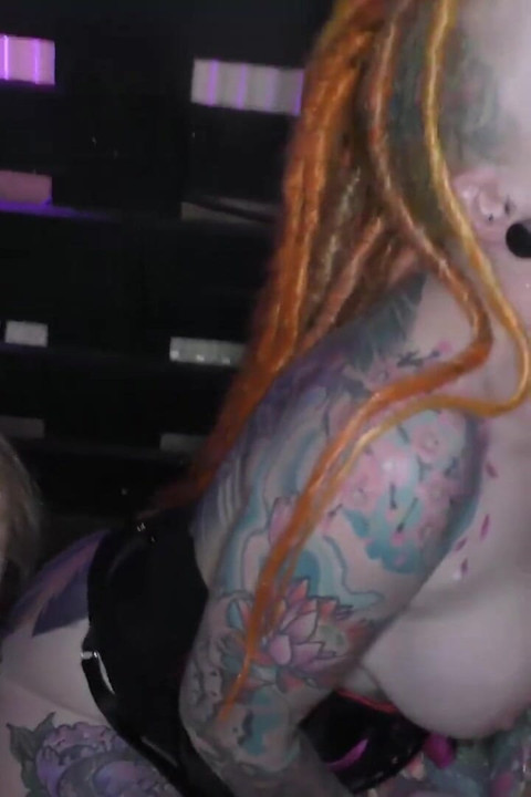 Fantastic bukkake session with greedy sluts Piggymouth and Kitten