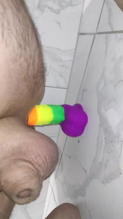 Jumping into my big dildo