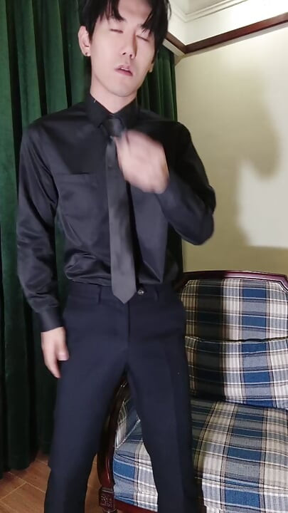 Formal leather shoes and stockings, smoking, flirtatious talk