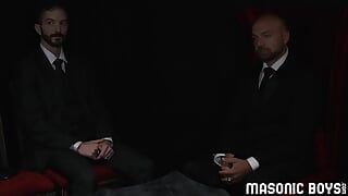 MasonicBoys Three hot DILFs in suits ritually fuck Sage Roux