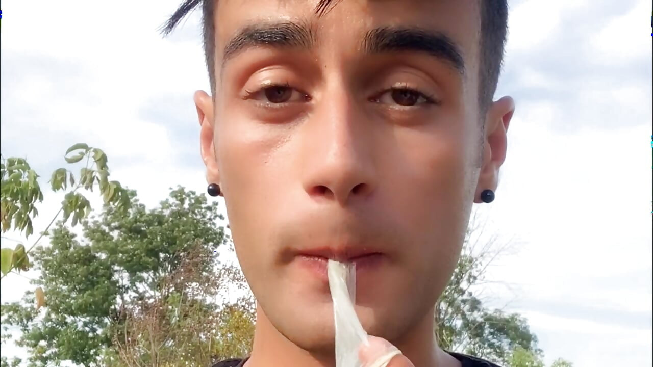 Eating Cum of Black Straight Friends Used Condom I Found After His Fuck