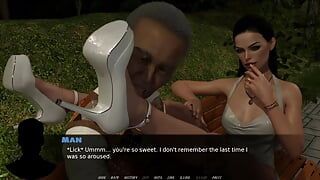Jeux passionnants : un mari cocu regarde sa femme sexy se faire doigter et branler un vieux sur un banc dans un parc, épisode 37