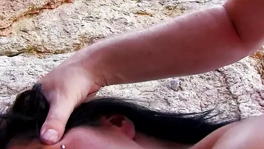 Outdoor Threesome for Two Horny Teens and a Hard Cock