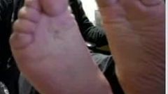 straight male feet on webcam -  meaty soles