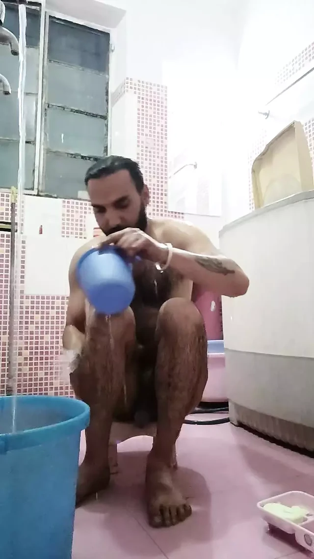 Desi boy enjoy shawer and penis massage therapy