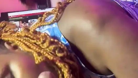 Giving Him Deep Throat Kisses