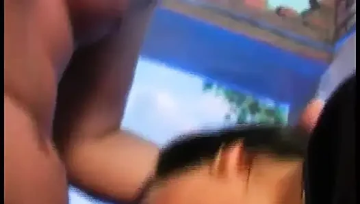 Stunning fetish brunette in leather dress ass fucked by her masked slave