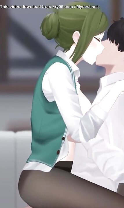 Tecknad flicka i skolan knullar pojkvän och gaving avsugning