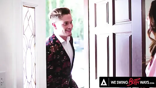 WE SWING BOTH WAYS - Perfect Bisexual DP And Cum Sharing During Hot Threesome