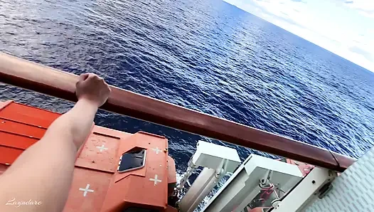 Asian Wife Gets Pussy Fucked Outside on a Cruise Balcony