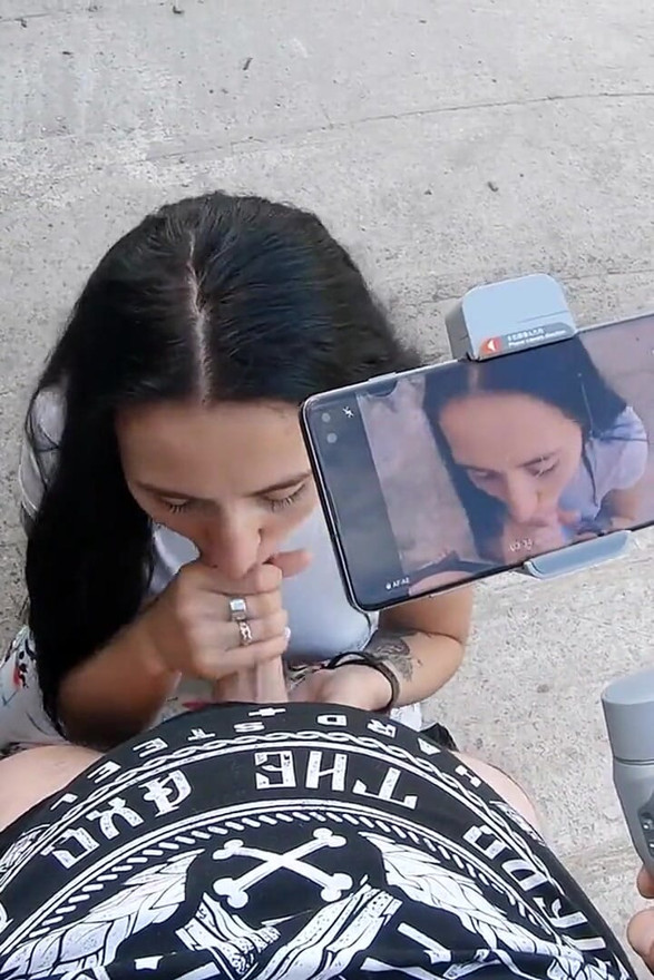 Brunette Vlogger Asked to Film How She Sucks and Swallows Cum