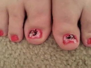 Lateshay sexy unhas do pé vermelhas