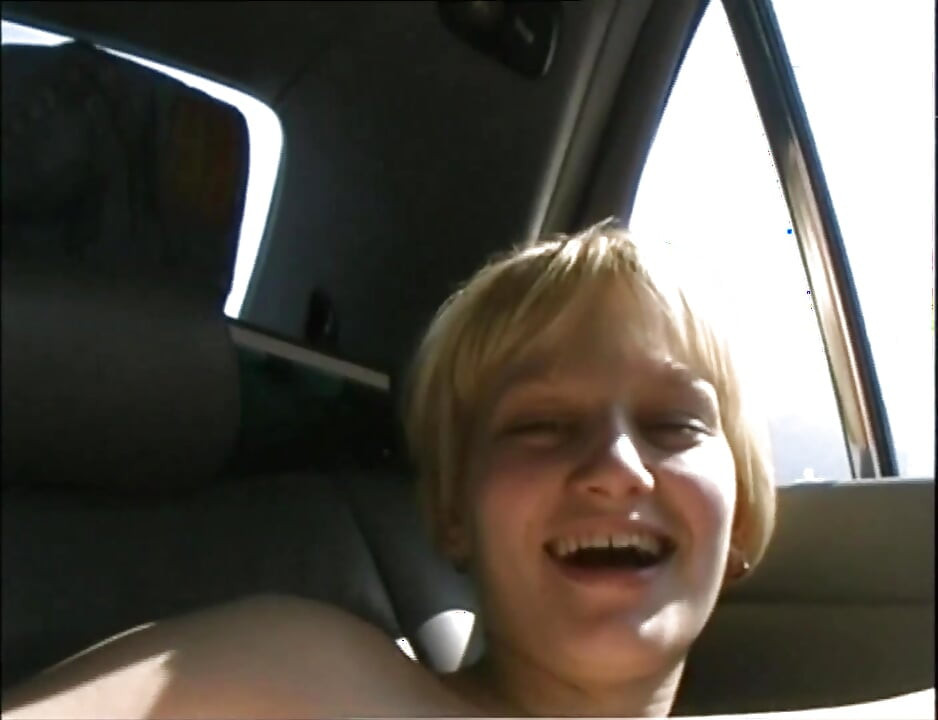 Horny Young Girl with Hairy Pussy Fucked in Car and Cum on Huge Tits by Big Amateur Cock
