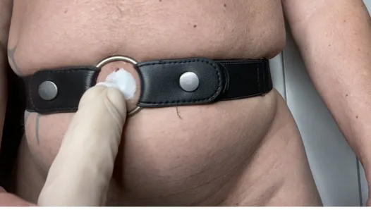 everydeygrey fucks belly button with a dildo wearing a tight belt