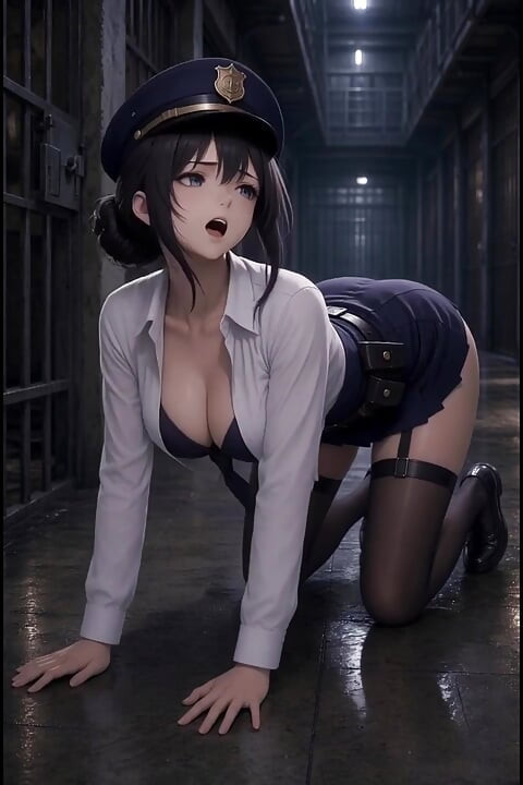 3d Anime Police Cosplay in Prison