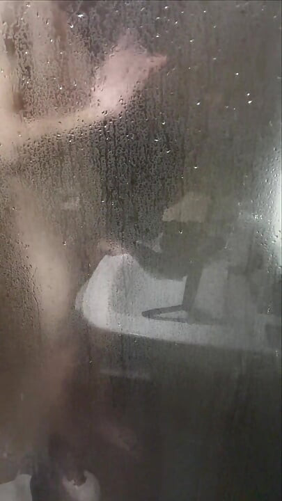 Boy takes a shower, jerks off and cums