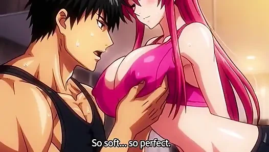 Spor salonu eğitmeni orta yaşlı seksi kadını büyük doğal memeler ve götü baştan çıkarıyor