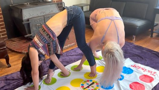 Sex toys are used on each other at the end of a strip-twister game