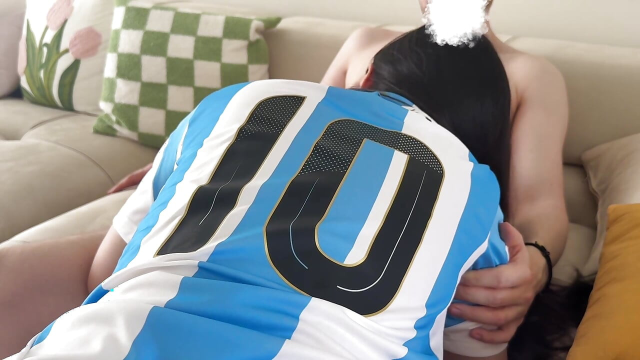 Football Girl Shaking Ass Cheer up for World Cup