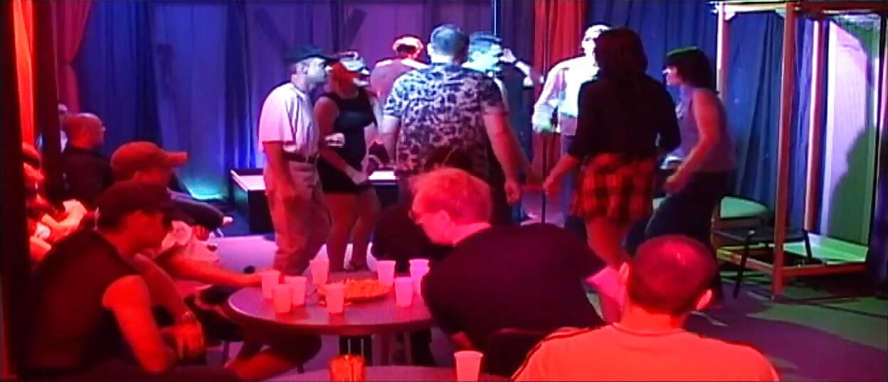 Blonde Babe Gangbanged by Horny Crowd in Wild Club Orgy