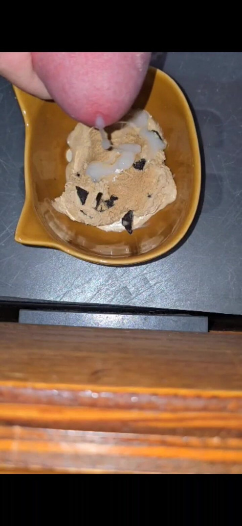 Cumshot on ice cream