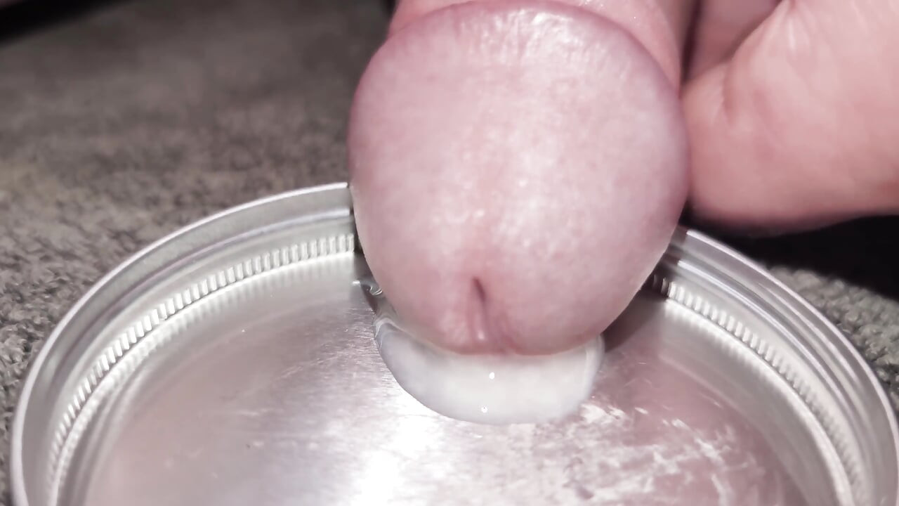 Play, Edge and Leak Lots of Sperm Precum Spunk. Close up Thick Cum Load. Swallow My Own Load