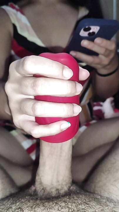 POV - Big cock and hot brunette wanking of greedy pussy