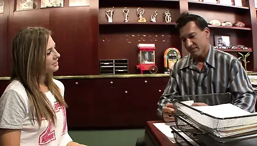 Horny teen tries to pick a horny guy in a bar