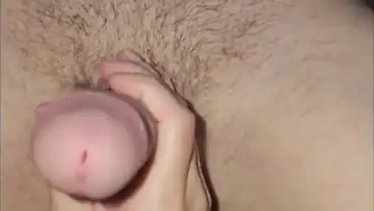 Milking the pre cum out of his hard cock
