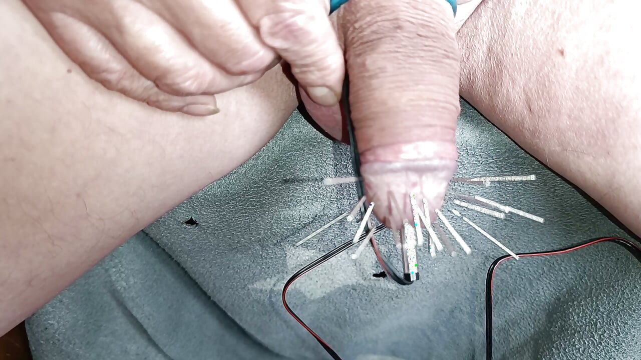 CBT, BDSM, Electro Sex, Needles, Man Alone, Probing, Fetish, Acorn, Cock, Part 2