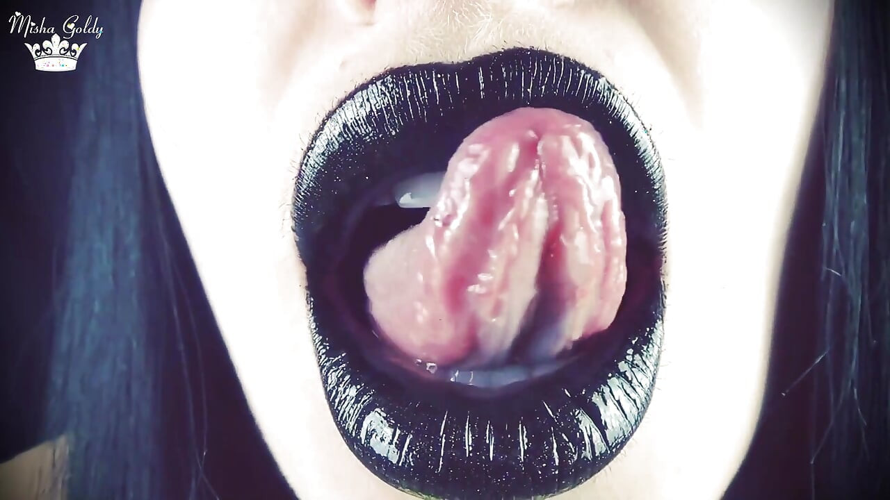 Kisses from black shiny lips ASMR JOI