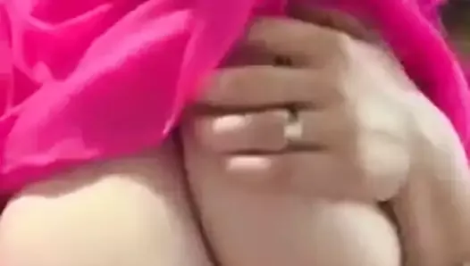 Bangladeshi girl squeezing big natural tits