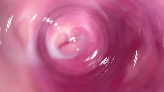 Camera inside my tight creamy pussy, Internal view of my horny vagina