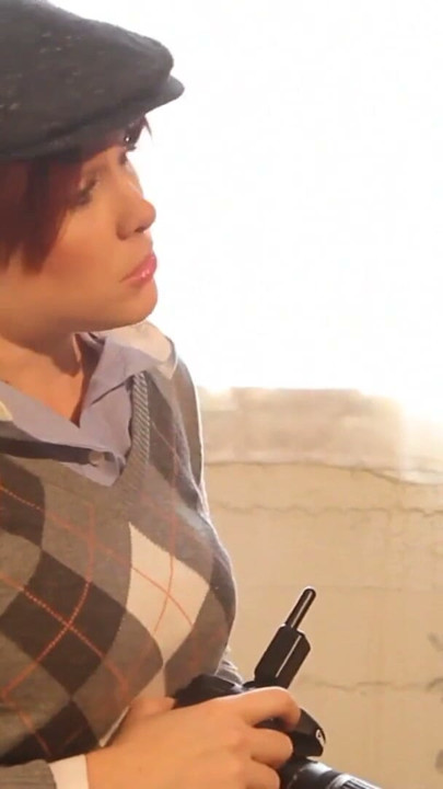 black and white lesbian 3some at photo shooting | Clip 1