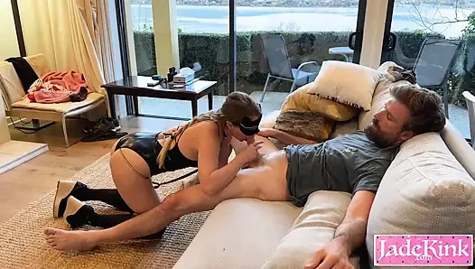 Sexy latex-catwomen der schwanzlutscher - jade kink bester blowjob