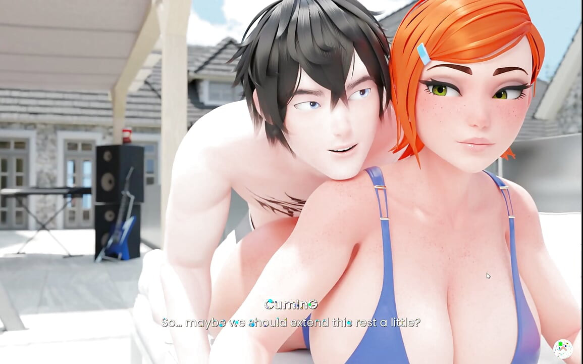 Mansion Days taboe Hentai-spel ep.8 BIKINI SPORTSCHOOL training verandert in seks met stiefzus!