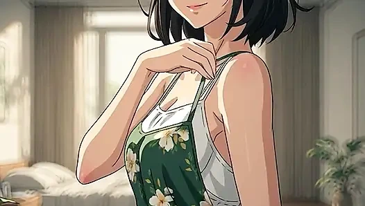 AI Generated Cartoon, Uncensored video of Chubby Puffy Nipples of 18 Year old Hentai MILF, 3D Cartoon Video