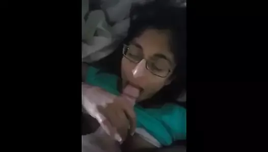 Cute Bhabi sucking husband's Dick