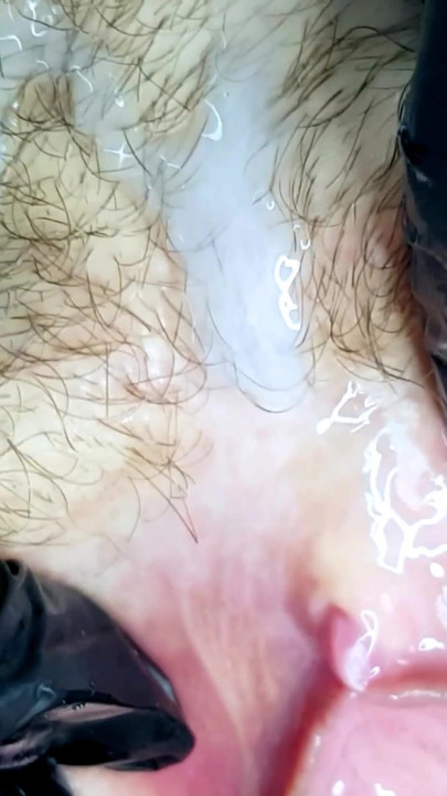 Powerful moment from "From shaving to orgasm one step. Husband covered my freshly shaved pussy in cum. Powerful orgasm with"